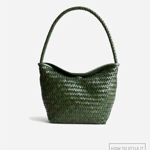 Madewell The Signature Woven Shoulder Bag in green NWT